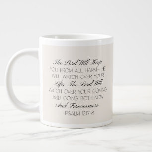 Café Gigante Salmos 121:7-8 Taza con Versículo Bíblico de Esper