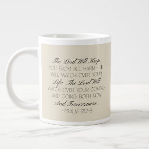 Café Gigante Salmos 121:7-8 Taza con Versículo Bíblico de Esper