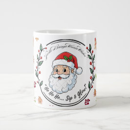 Café Gigante Santa trae deseos cálidos – Taza festiva de Navida