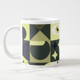 Café Gigante Taza abstracta geométrica de olivo moderna