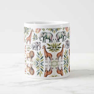 Café Gigante Taza blanca con un vibrante animal de la selva