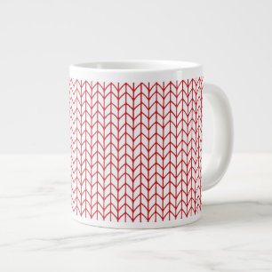 Café Gigante Taza blanca grande de punto de línea roja