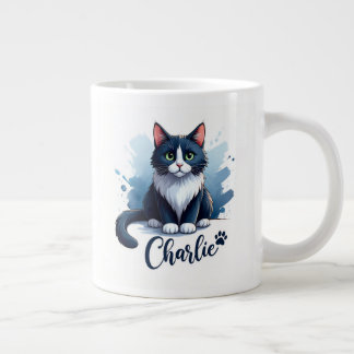 Café Gigante Taza con Arte de Gato Adorable – Regalo para Amant