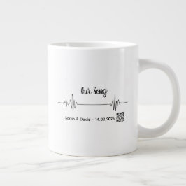 Café Gigante Taza con código de canción de onda de sonido perso