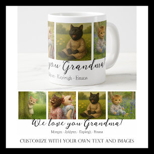 Café Gigante Taza con Collage de Fotos Personalizadas y Nombres