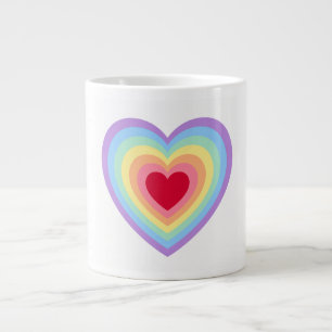 Café Gigante Taza con diseño de corazón vibrante