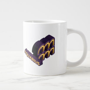 Café Gigante Taza con diseño de signo zodiacal Acuario y texto