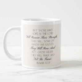 Café Gigante Taza con el versículo de la Biblia Isaías 40:31 Es