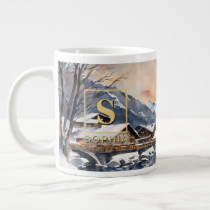 Café Gigante Taza con escena de nieve en Zermatt, Suiza
