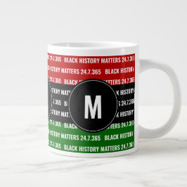 Café Gigante Taza con Monograma de LA HISTORIA NEGRA IMPORTA