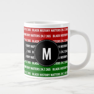 Café Gigante Taza con Monograma de LA HISTORIA NEGRA IMPORTA