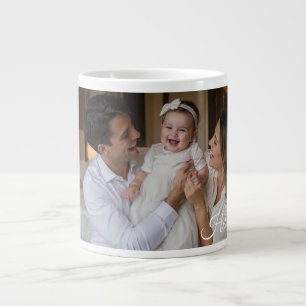 Café Gigante Taza con nombre y foto de familia personalizada - 