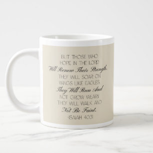 Café Gigante Taza con Versículo Bíblico de Esperanza Isaías 40: