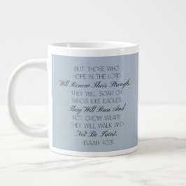 Café Gigante Taza con versículo de esperanza de la Biblia Isaía