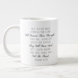 Café Gigante Taza con versículo de esperanza de la Biblia Isaía