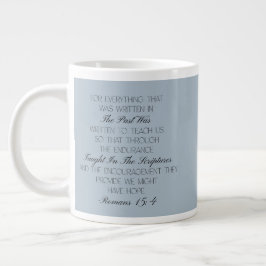 Café Gigante Taza con versículo de esperanza de Romanos 15:4