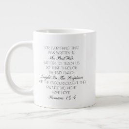 Café Gigante Taza con versículo de esperanza Romanos 15:4