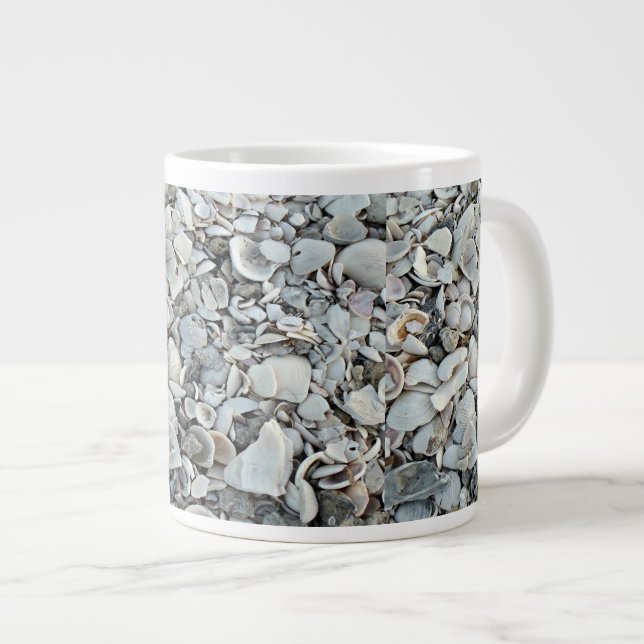 Café Gigante Taza Costera de Conchas de Playa (Derecha)
