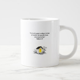 Café Gigante Taza cristiana con versículo bíblico de Nahum 1:7