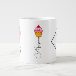 Café Gigante Taza de 20oz apta para microondas para tortas rosa