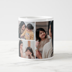 Café Gigante Taza de 3 fotos en collage Día de la Madre perso