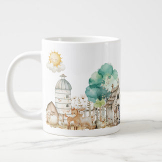 Café Gigante Taza de Acuarela de Animales de Granja – Taza de g