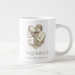 Café Gigante Taza de Acuario con nombre personalizado y fecha d