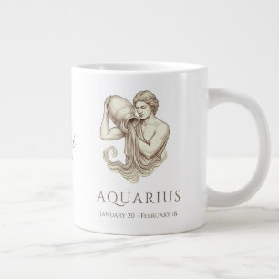 Café Gigante Taza de Acuario con nombre personalizado y fecha d