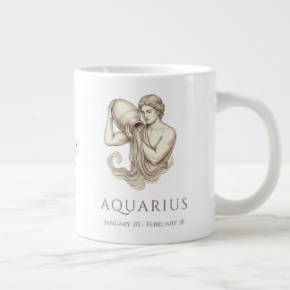 Café Gigante Taza de Acuario con nombre personalizado y fecha d