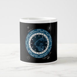 Café Gigante Taza de arte con reloj digital retrofuturista