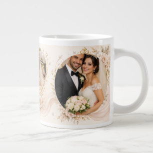 Café Gigante Taza de boda elegante – Nombres y fotos personaliz
