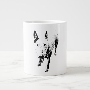 Café Gigante Taza de Bull Terrier – Estilo de Tinta Gritty