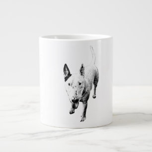Café Gigante Taza de Bull Terrier – Garra con alma, en el centr