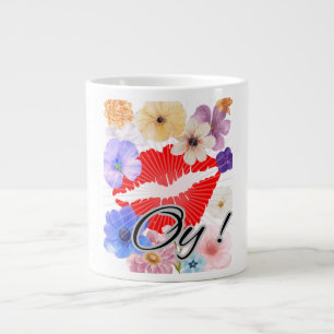 Café Gigante taza de café: labios y flores