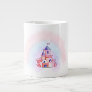 Café Gigante Taza de Castillo con Acuarela Rosa