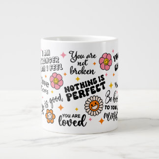 Café Gigante Taza de Citas Positivas de Salud Mental