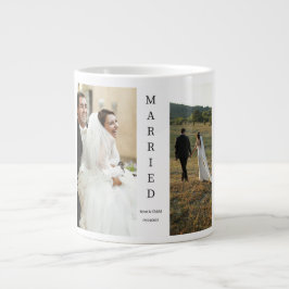Café Gigante Taza de Colage de Fotos de Casados Personalizable 