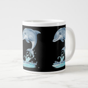 Café Gigante Taza de delfín lindo – Sumérgete en la alegría E