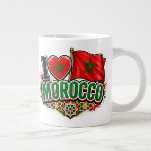 Café Gigante Taza de equipo Marruecos Me encanta Marruecos Fan