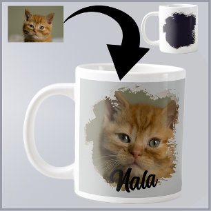 Café Gigante Taza de especialidad Grunge para amantes de gatos