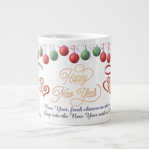 Café Gigante Taza de Feliz Año Nuevo – Diseño de celebración pr