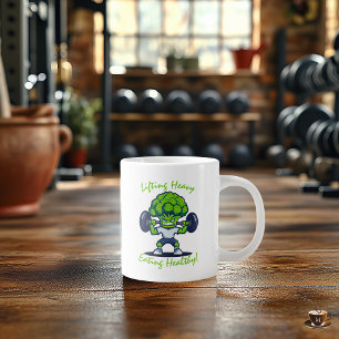 Café Gigante Taza de Fitness Divertida y Motivacional - Brócoli