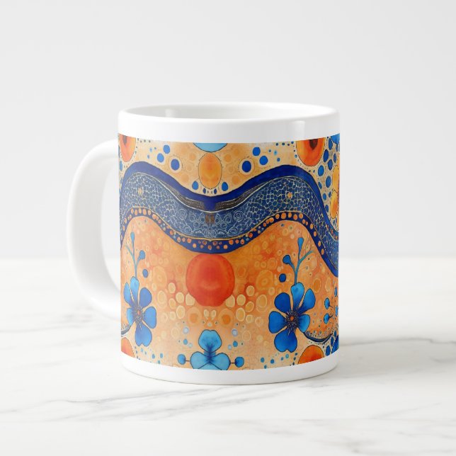 Café Gigante Taza de flor colorida (Izquierda)
