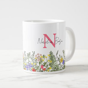 Café Gigante Taza de flores de prado de flores silvestres de ac
