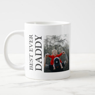 Café Gigante Taza de foto del mejor papá del mundo, cumpleaños