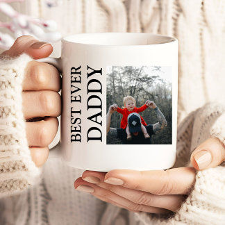 Café Gigante Taza de foto del mejor papá del mundo, cumpleaños