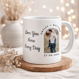Café Gigante Taza de foto personalizada de San Valentín