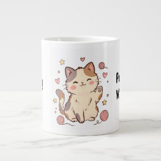 Café Gigante Taza de gato calico Kawaii lindo – Ronronea más, p