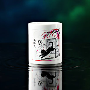 Café Gigante Taza de gato futbolero juguetón regalo perfecto pa