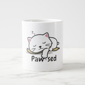 Café Gigante Taza de gato sedado - Perfecta para sorbos y siest